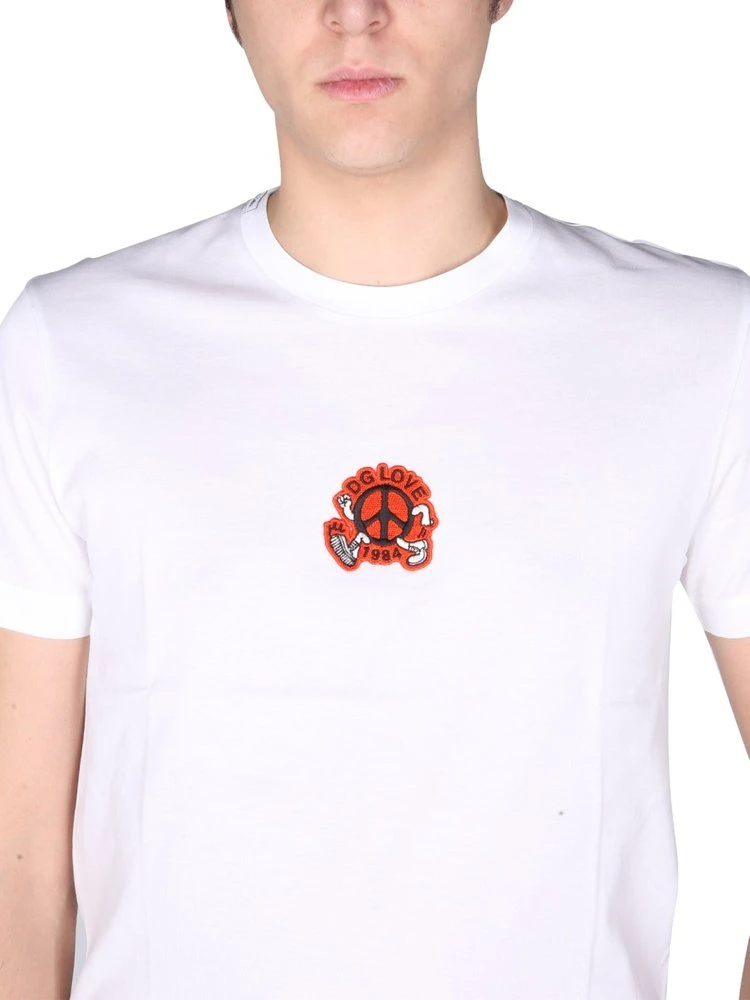 ( New Season ) Dolce & Gabbana Logo Patch T-Shirt - White 4 ( New Season ) Dolce & Gabbana Logo Patch T-Shirt - White - Image 4