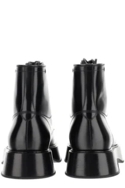 ( New Season ) Dolce & Gabbana Logo Plaque Lace-Up Boots - Black -Cheap Vestureo Store 520460390d1372939ba2605e896294f0