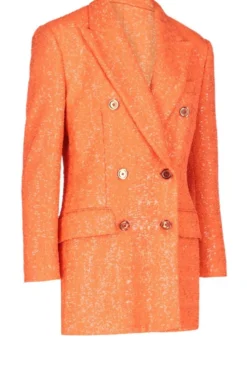 ( New Season ) Dolce & Gabbana Double-Breasted Sequined Jacket - Orange -Cheap Vestureo Store 52082fcf91fda4e4f9f47c8712e4a808