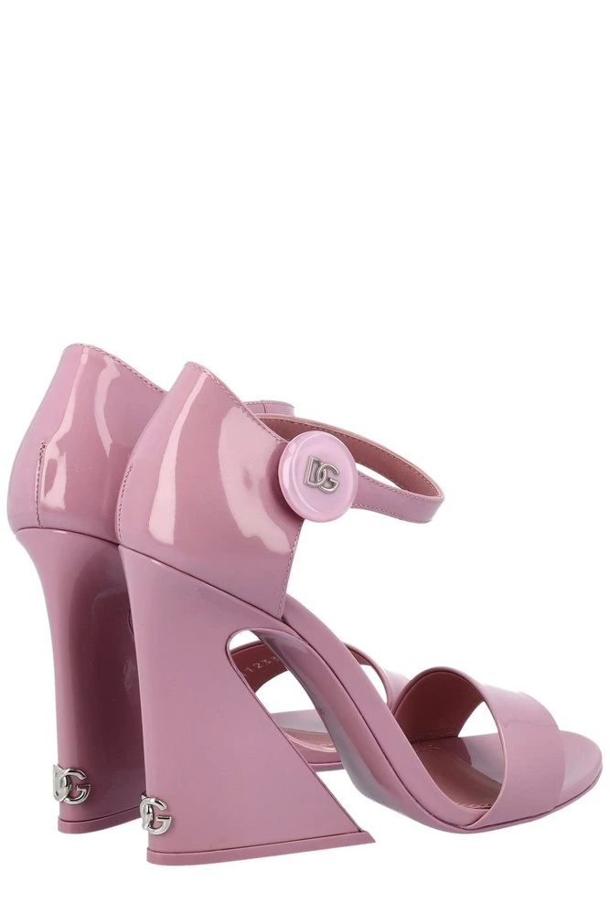 ( New Season ) Dolce & Gabbana Geometric Heel Sandals - Pink 3 ( New Season ) Dolce & Gabbana Geometric Heel Sandals - Pink - Image 3