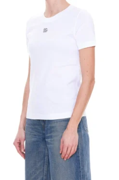 ( New Season ) Dolce & Gabbana Logo Plaque Crewneck T-Shirt - White -Cheap Vestureo Store 52a9864e350bf42c73bcb7c8445fad3f