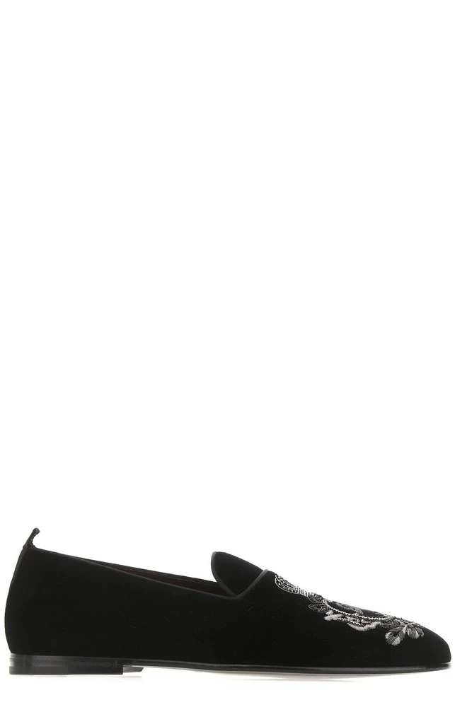 Dolce & Gabbana Embroidered Loafers - Black 1 Dolce & Gabbana Embroidered Loafers - Black