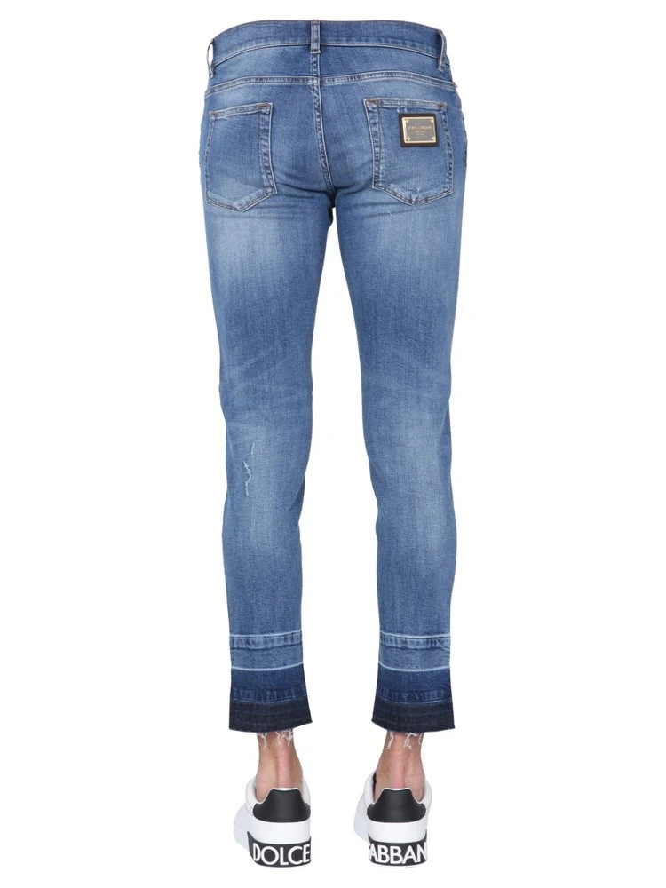 Dolce & Gabbana Distressed Straight-Leg Jeans - Blue 5 Dolce & Gabbana Distressed Straight-Leg Jeans - Blue - Image 5