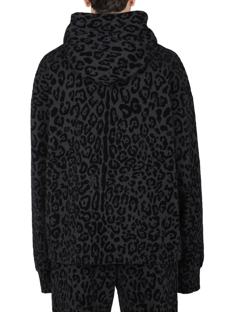 Dolce & Gabbana Animal Printed Hoodie - Black 4 Dolce & Gabbana Animal Printed Hoodie - Black - Image 4
