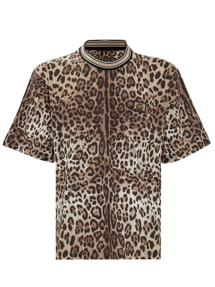 Dolce & Gabbana Leopard Printed T-Shirt - Multi 1 Dolce & Gabbana Leopard Printed T-Shirt - Multi