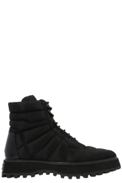 Dolce & Gabbana Quilted Lace-Up Ankle Boots - Black