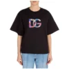 ( New Season ) Dolce & Gabbana Logo Printed Crewneck T-Shirt - Black