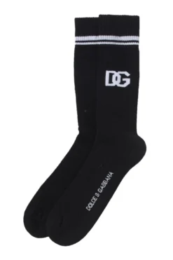 ( New Season ) Dolce & Gabbana Logo Intarsia Socks - Black -Cheap Vestureo Store 54544af043277fe41a6c84fcfd68b82a