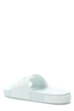 ( New Season ) Dolce & Gabbana Logo Cut Out Slip-On Slides - White -Cheap Vestureo Store 55c1087c2ca7b9b9c529296c4654b1fb