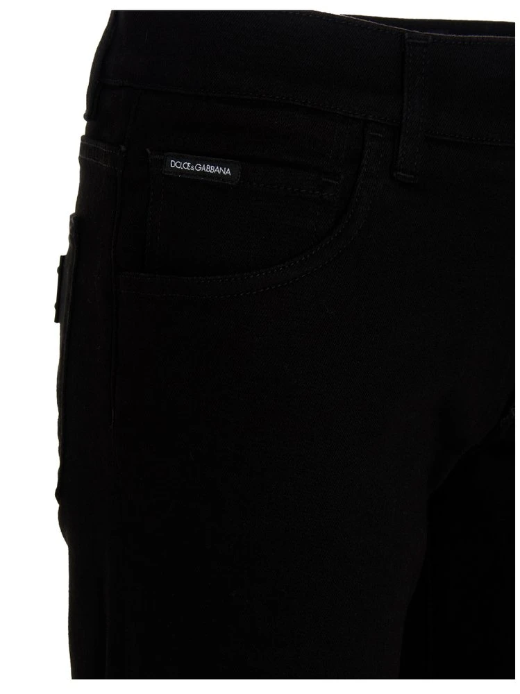 ( New Season ) Dolce & Gabbana Logo Patch Jeans - Black 4 ( New Season ) Dolce & Gabbana Logo Patch Jeans - Black - Image 4