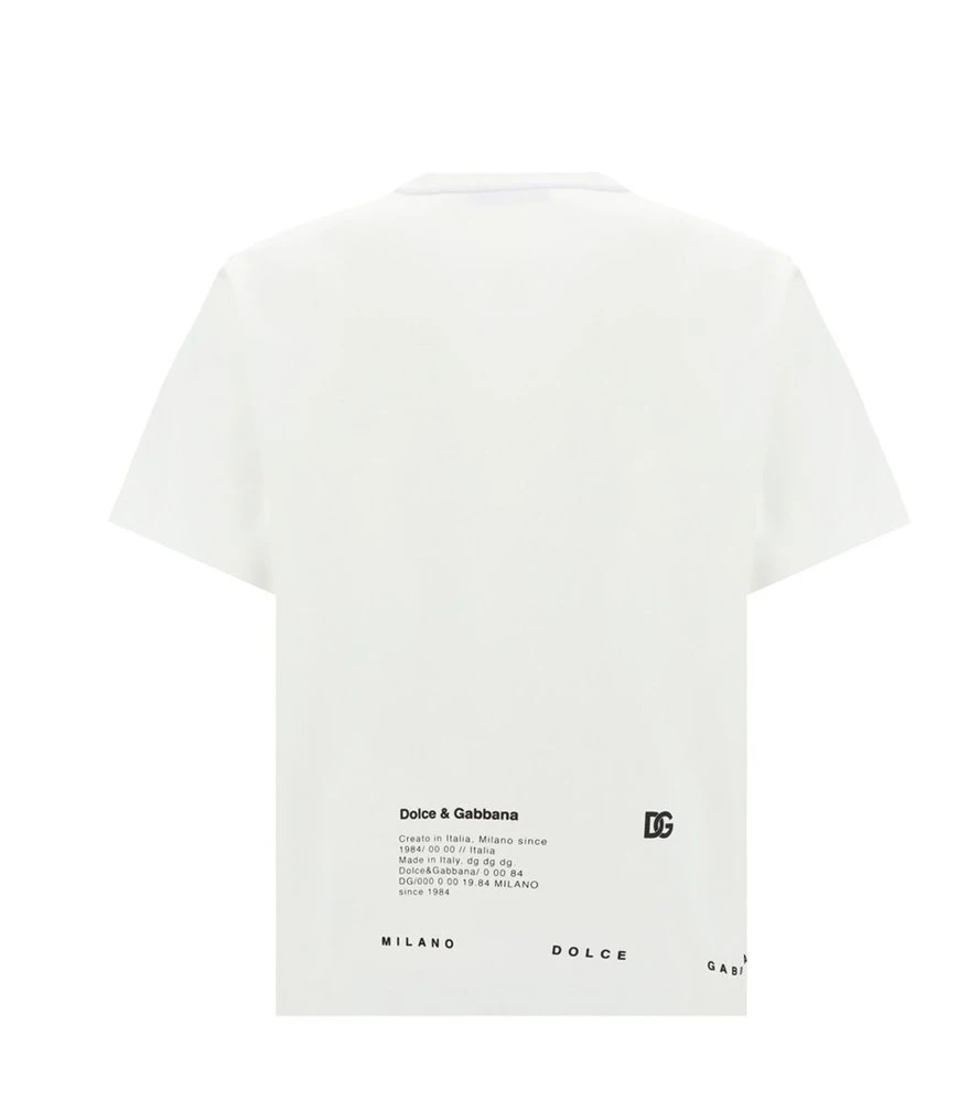 ( New Season ) Dolce & Gabbana Logo Printed Crewneck T-Shirt - White 2 ( New Season ) Dolce & Gabbana Logo Printed Crewneck T-Shirt - White - Image 2