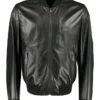 Dolce & Gabbana Leather Bomber Jacket - Black