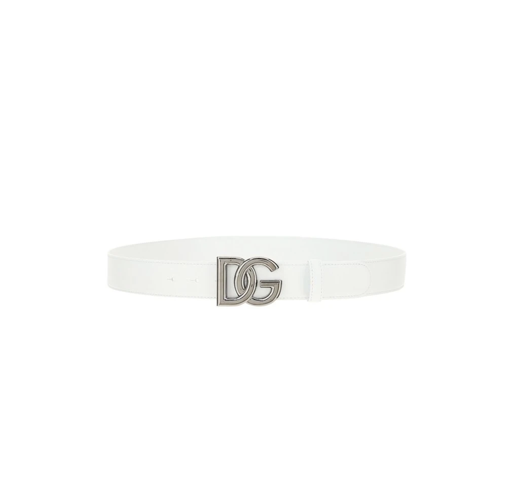( New Season ) Dolce & Gabbana DG Logo Buckle Belt - White 2 ( New Season ) Dolce & Gabbana DG Logo Buckle Belt - White - Image 2