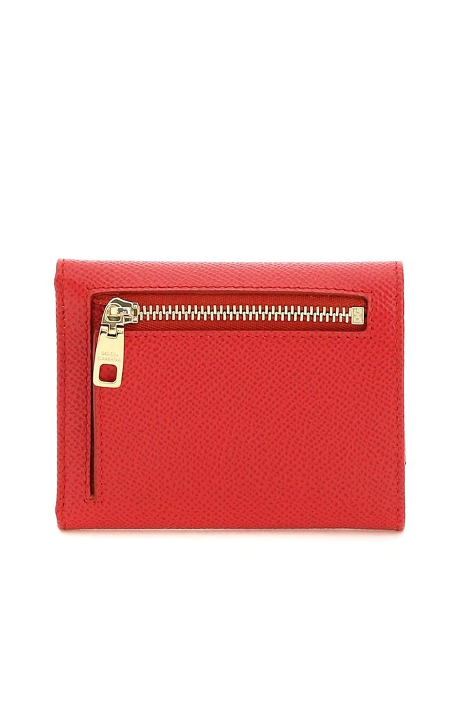 ( New Season ) Dolce & Gabbana Logo Plaque Trifold Wallet - Red 2 ( New Season ) Dolce & Gabbana Logo Plaque Trifold Wallet - Red - Image 2