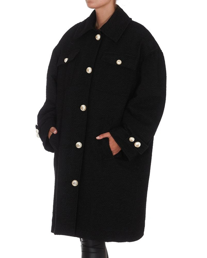 Dolce & Gabbana Pearl Embellished Coat - Black 7 Dolce & Gabbana Pearl Embellished Coat - Black - Image 7