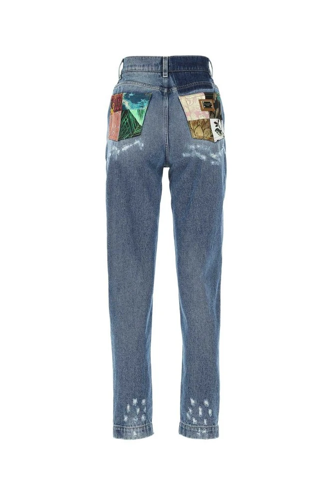 Dolce & Gabbana Distressed Straight-Leg Jeans - Blue 2 Dolce & Gabbana Distressed Straight-Leg Jeans - Blue - Image 2
