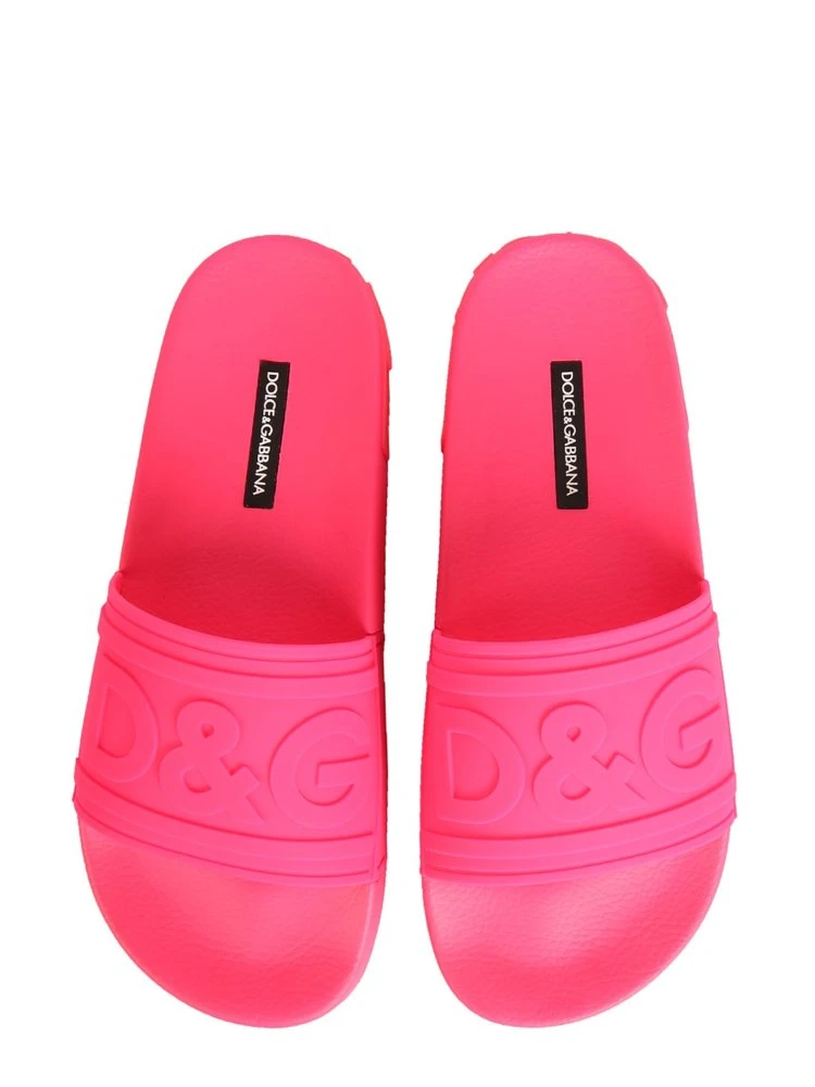 Dolce & Gabbana Monogram Embossed Slides - Pink 3 Dolce & Gabbana Monogram Embossed Slides - Pink - Image 3
