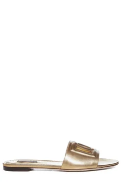 ( New Season ) Dolce & Gabbana DG Slide Sandals - Gold
