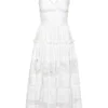 ( New Season ) Dolce & Gabbana DG Logo Embellished Poplin Dress - White