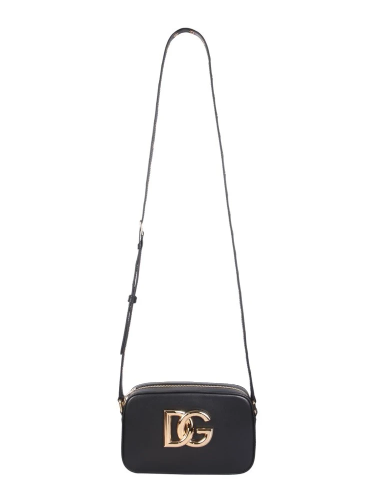 ( New Season ) Dolce & Gabbana 3.5 Logo Plaque Crossbody Bag - Black 1 ( New Season ) Dolce & Gabbana 3.5 Logo Plaque Crossbody Bag - Black