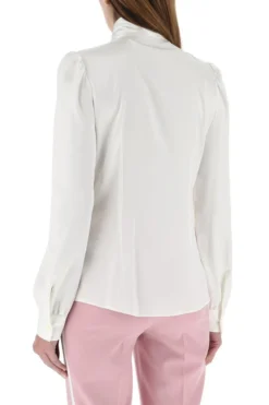 Dolce & Gabbana Pussy Bow Blouse - White -Cheap Vestureo Store 5949cd2a917467089661392a274aff66