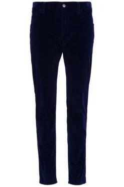Dolce & Gabbana Velvet Straight Leg Pants - Navy