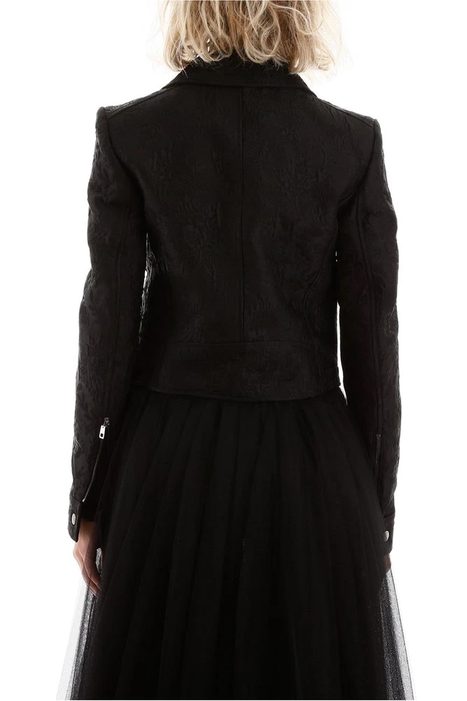 Dolce & Gabbana Jacquard Biker Jacket - Black 4 Dolce & Gabbana Jacquard Biker Jacket - Black - Image 4