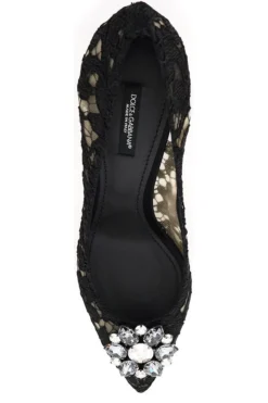 ( New Season ) Dolce & Gabbana Taormina Lace Embellished Pumps - Black -Cheap Vestureo Store 5b16ba8ed3bfb43ba5190b774d926387