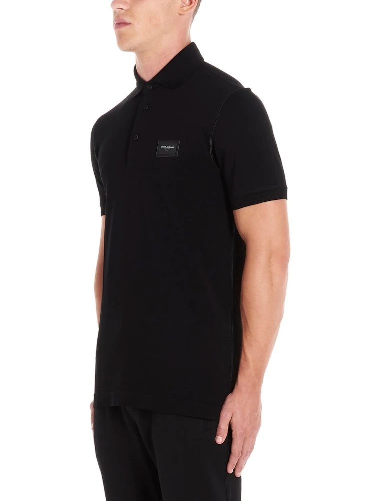 Dolce & Gabbana Logo Patch Polo Shirt - Black 5 Dolce & Gabbana Logo Patch Polo Shirt - Black - Image 5
