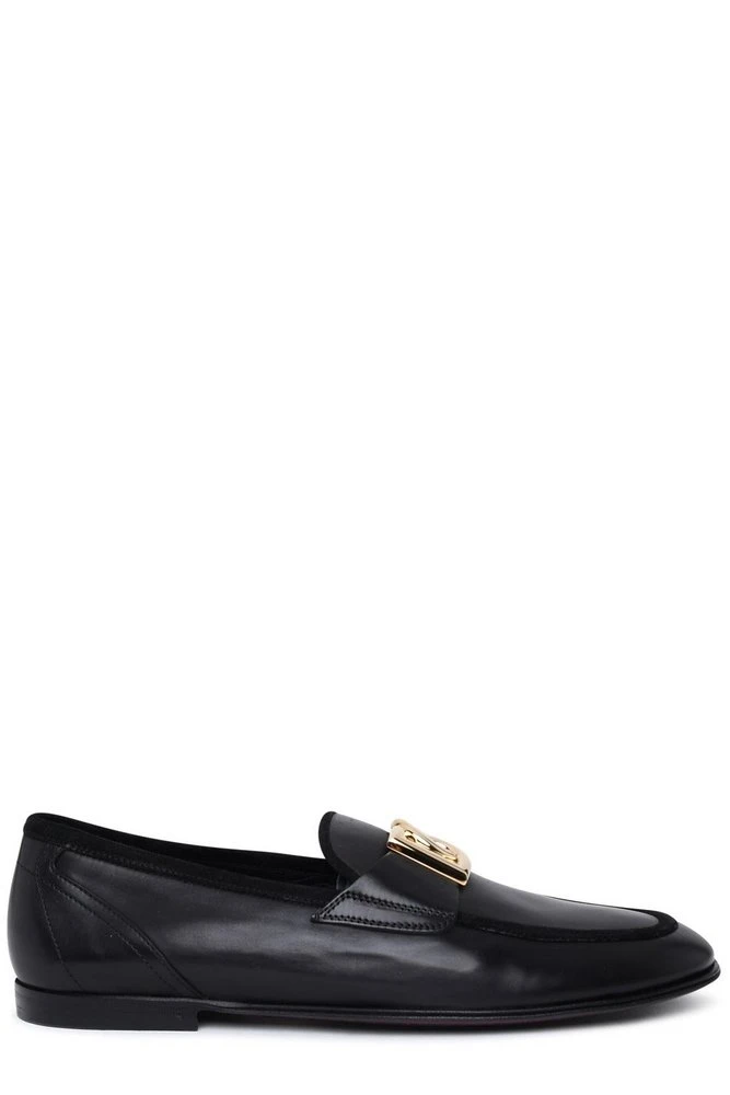 ( New Season ) Dolce & Gabbana Ariosto Plaque Loafers - Black 1 ( New Season ) Dolce & Gabbana Ariosto Plaque Loafers - Black