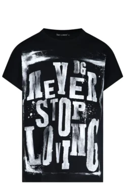 Dolce & Gabbana Lettering Printed T-Shirt - Black