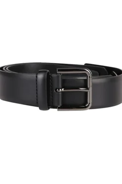 ( New Season ) Dolce & Gabbana Logo Plaque Belt - Black