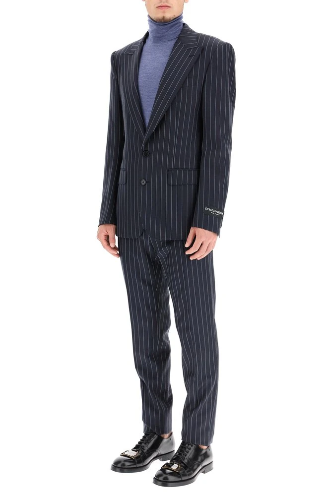 Dolce & Gabbana Pinstripe Single Breasted Two-Piece Suit - Navy 4 Dolce & Gabbana Pinstripe Single Breasted Two-Piece Suit - Navy - Image 4