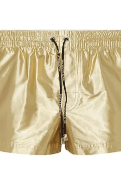 ( New Season ) Dolce & Gabbana DG Logo Short Swim Trunks - Gold