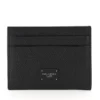 ( New Season ) Dolce & Gabbana Logo Plaque Cardholder - Black