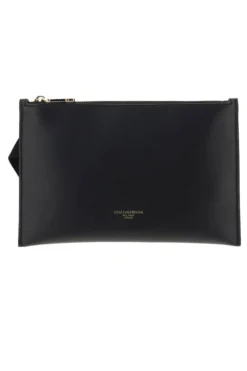 ( New Season ) Dolce & Gabbana Logo Printed Zipped Belt Bag - Black