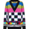 Dolce & Gabbana Glitch Designed V-Neck Sweater - Multi