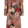 Dolce & Gabbana Floral Printed Crewneck Mini Dress - Multi