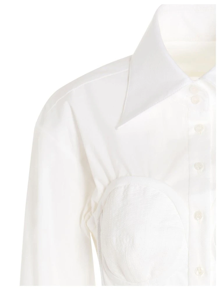 ( New Season ) Dolce & Gabbana Poplin Bustier Shirt - White 3 ( New Season ) Dolce & Gabbana Poplin Bustier Shirt - White - Image 3
