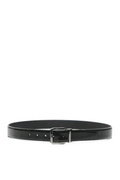 Dolce & Gabbana Logo Engraved Buckle Belt - Black