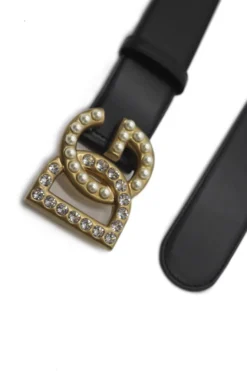 ( New Season ) Dolce & Gabbana Logo Plaque Buckle Belt - Black -Cheap Vestureo Store 5f45fc0fd0d438466019f53b6333fc38