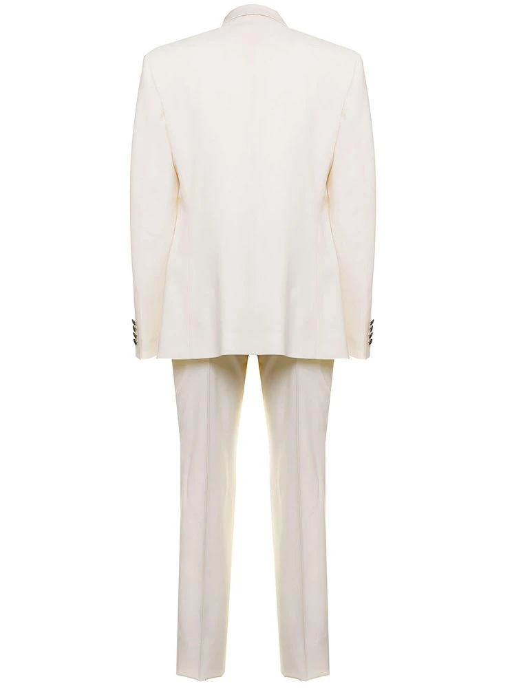 ( New Season ) Dolce & Gabbana Double-Breasted Slim Fit Tuxedo Suit - White 2 ( New Season ) Dolce & Gabbana Double-Breasted Slim Fit Tuxedo Suit - White - Image 2
