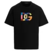 ( New Season ) Dolce & Gabbana Logo Print Crewneck T-Shirt - Black
