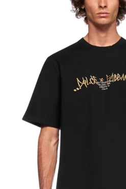 Dolce & Gabbana Logo Embroidered Crewneck T-Shirt - Black -Cheap Vestureo Store 61249d52dab00ae18b56aca85d680a54