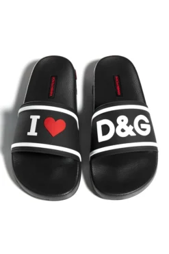 ( New Season ) Dolce & Gabbana I Love D&G Slide Sandals - Black 8 ( New Season ) Dolce & Gabbana I Love D&G Slide Sandals - Black -Cheap Vestureo Store 6146d6625e2bb96044b502f1d0a9ec6f