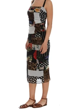 Dolce & Gabbana Patchwork Midi Dress - Multi -Cheap Vestureo Store 619ab2111af59f53c1b266c898275005