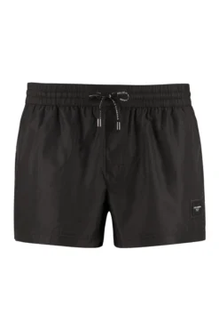 Dolce & Gabbana Logo Patch Swim Shorts - Black