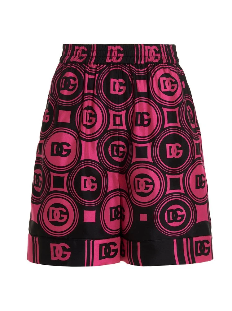 ( New Season ) Dolce & Gabbana Logo Print Two-Tone Shorts - Multi 1 ( New Season ) Dolce & Gabbana Logo Print Two-Tone Shorts - Multi