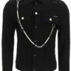 Dolce & Gabbana Chain Embellished Denim Jacket - Black