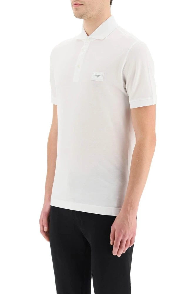 ( New Season ) Dolce & Gabbana Logo Patch Polo Shirt - White 5 ( New Season ) Dolce & Gabbana Logo Patch Polo Shirt - White - Image 5